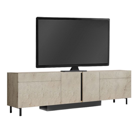 Έπιπλο τηλεόρασης Arlen  με Led Rgb χρώμα travertine 180x32x50εκ.