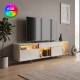Έπιπλο τηλεόρασης Norm  με Led Rgb χρώμα travertine - χρυσό 180x32x55εκ.