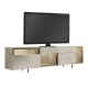 Έπιπλο τηλεόρασης Norm  με Led Rgb χρώμα travertine - χρυσό 180x32x55εκ.