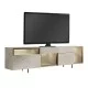 Έπιπλο τηλεόρασης Norm  με Led Rgb χρώμα travertine - χρυσό 180x32x55εκ.