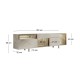 Έπιπλο τηλεόρασης Norm  με Led Rgb χρώμα travertine - χρυσό 180x32x55εκ.