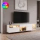Έπιπλο τηλεόρασης Norm  με Led Rgb χρώμα λευκό - χρυσό 180x32x55εκ.