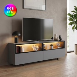 Έπιπλο τηλεόρασης Eco  με Led Rgb χρώμα ανθρακί 180x32x67εκ.