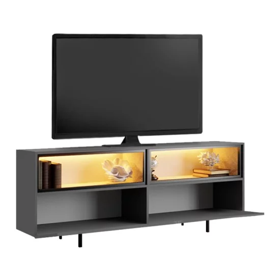 Έπιπλο τηλεόρασης Eco  με Led Rgb χρώμα ανθρακί 180x32x67εκ.