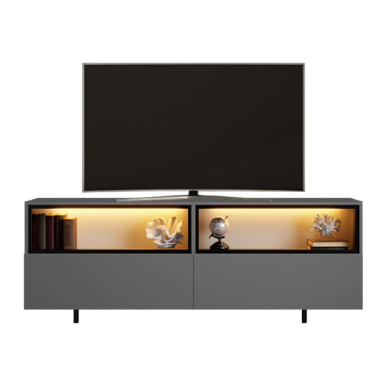 Έπιπλο τηλεόρασης Eco  με Led Rgb χρώμα ανθρακί 180x32x67εκ.