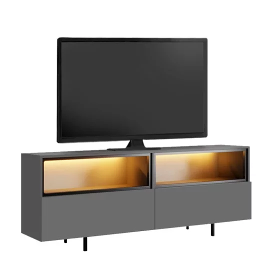Έπιπλο τηλεόρασης Eco  με Led Rgb χρώμα ανθρακί 180x32x67εκ.