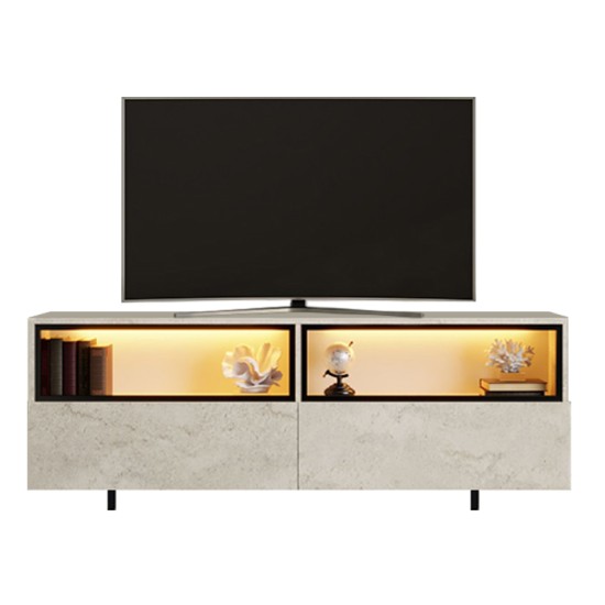 Έπιπλο τηλεόρασης Eco  με Led Rgb χρώμα travertine 180x32x67εκ.