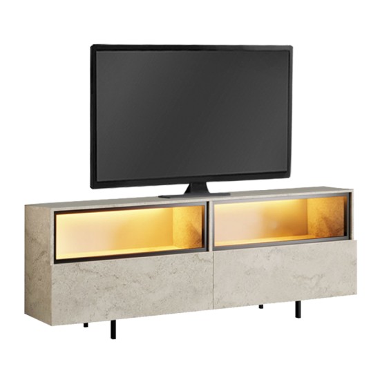 Έπιπλο τηλεόρασης Eco  με Led Rgb χρώμα travertine 180x32x67εκ.