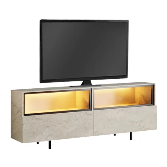 Έπιπλο τηλεόρασης Eco  με Led Rgb χρώμα travertine 180x32x67εκ.