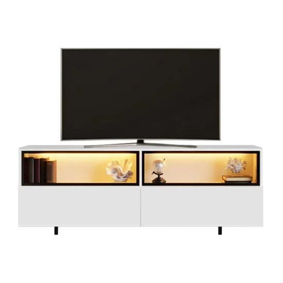 Έπιπλο τηλεόρασης Eco  με Led Rgb χρώμα λευκό 180x32x67εκ.
