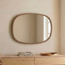 Καθρέπτης τοίχου Cloudy  ξύλο χρώμα καρυδί 55x4x38εκ.