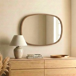 Καθρέπτης τοίχου Cloudy  ξύλο χρώμα καρυδί 55x4x38εκ.