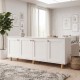 Μπουφές Bohemian  χρώμα λευκό - φυσικό οξιάς 180x40x75εκ.