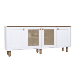 Μπουφές Bohemian  χρώμα λευκό - φυσικό οξιάς 180x40x75εκ.