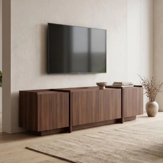 Έπιπλο τηλεόρασης Dorma  χρώμα καρυδί 180x35x46,2εκ.