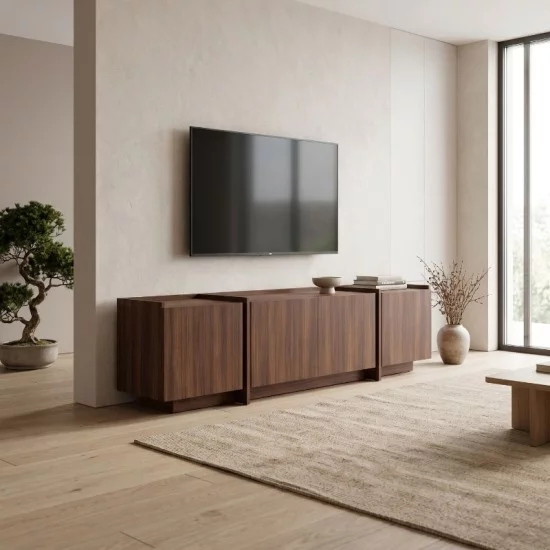 Έπιπλο τηλεόρασης Dorma  χρώμα καρυδί 180x35x46,2εκ.