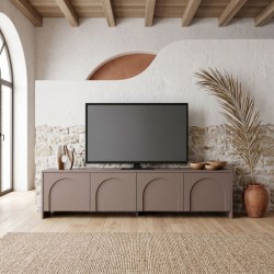 Έπιπλο τηλεόρασης Aurelia  χρώμα μόκα 180x32x45εκ.