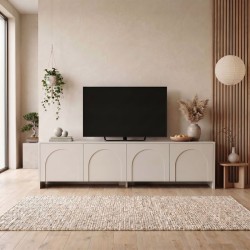 Έπιπλο τηλεόρασης Aurelia  χρώμα κρεμ 180x32x45εκ.