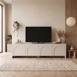 Έπιπλο τηλεόρασης Aurelia  χρώμα κρεμ 180x32x45εκ.