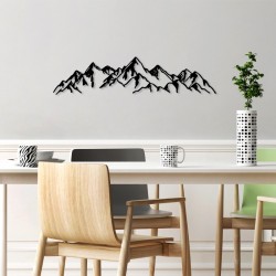 Διακοσμητικό τοίχου Mountain  μεταλλικό χρώμα μαύρο 62x14εκ.