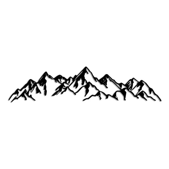 Διακοσμητικό τοίχου Mountain  μεταλλικό χρώμα μαύρο 62x14εκ.