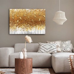 Πίνακας σε καμβά "Golden Birds"  ψηφιακής εκτύπωσης 100x70x3εκ.