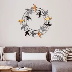 Διακοσμητικό τοίχου Spiral Flock  μεταλλικό χρώμα μαύρο - bronze - ασημί 87x87εκ.