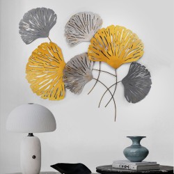 Διακοσμητικό τοίχου Metal Flower  μεταλλικό χρώμα bronze - ασημί 75x100εκ.