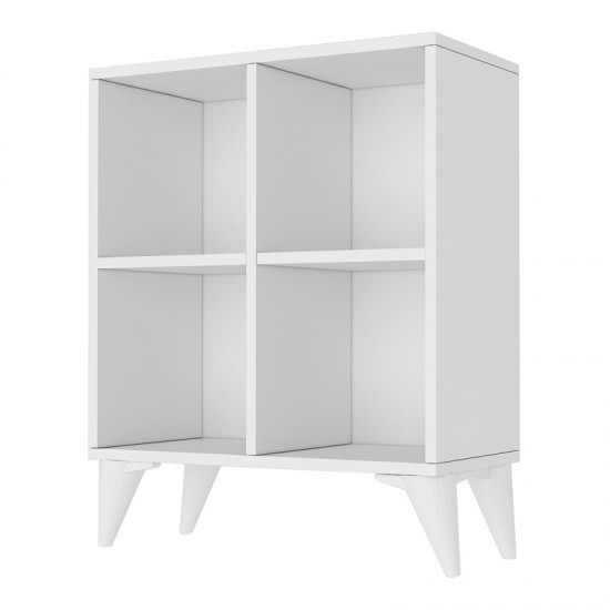 Κονσόλα - Βιβλιοθήκη Oliver Megapap χρώμα λευκό 65,4x30x80,4εκ. - 0234619
