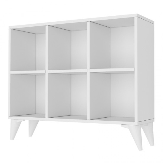 Κονσόλα - Έπιπλο τηλεόρασης - Βιβλιοθήκη Oliver Megapap χρώμα λευκό 97,2x30x80,4εκ. - 0234623