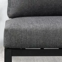 Σαλόνι κήπου Echo  σετ 3 τμχ μέταλλο - ξύλο χρώμα μαύρο - γκρι