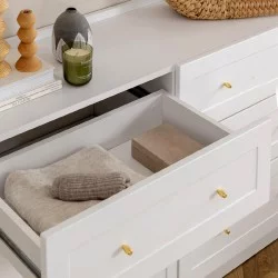 Συρταριέρα Henry  χρώμα λευκό 140x40x75εκ.