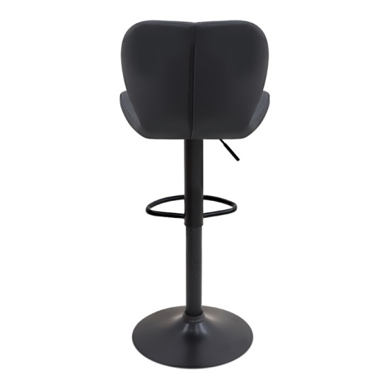 Σκαμπό μπαρ Dolores  με ρυθμιζόμενο ύψος PU μαύρο - βάση μαύρο ματ 45,5x38x89/109εκ.