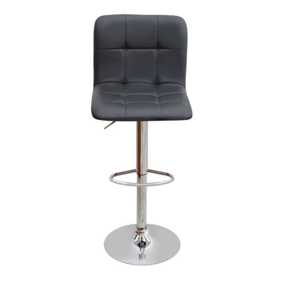 Σκαμπό μπαρ Carmelo  με ρυθμιζόμενο ύψος PU μαύρο - βάση χρωμίου 45x42x90/113εκ.