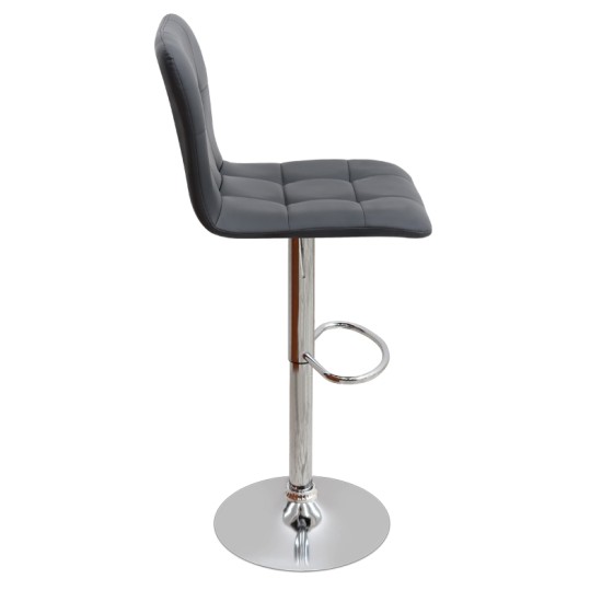 Σκαμπό μπαρ Carmelo  με ρυθμιζόμενο ύψος PU μαύρο - βάση χρωμίου 45x42x90/113εκ.