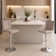 Σκαμπό μπαρ Carmelo  με ρυθμιζόμενο ύψος βελούδο μπεζ - βάση χρωμίου 45x42x90/113εκ.