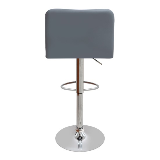 Σκαμπό μπαρ Carmelo  με ρυθμιζόμενο ύψος PU γκρι - βάση χρωμίου 45x42x90/113εκ.