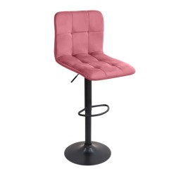 Σκαμπό μπαρ Carmelo  με ρυθμιζόμενο ύψος βελούδο σάπιο μήλο - βάση μαύρο ματ 45x42x90/113εκ.