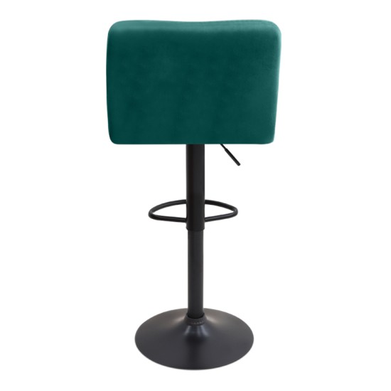 Σκαμπό μπαρ Carmelo  με ρυθμιζόμενο ύψος βελούδο κυπαρισσί - βάση μαύρο ματ 45x42x90/113εκ.