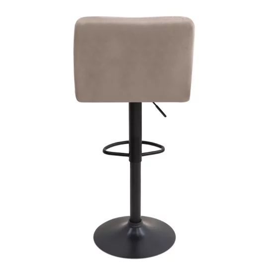 Σκαμπό μπαρ Carmelo  με ρυθμιζόμενο ύψος βελούδο μπεζ - βάση μαύρο ματ 45x42x90/113εκ.