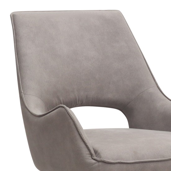 Πολυθρόνα τραπεζαρίας Alessia  περιστρεφόμενη elephant grey ύφασμα - μεταλλικό μαύρο πόδι 58x66x85εκ.