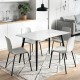 Τραπέζι Enzo  sintered stone - μέταλλο χρώμα λευκό εφέ μαρμάρου - μαύρο 120x70x77εκ.