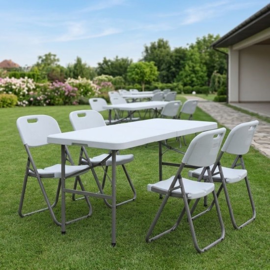 Τραπέζι catering - συνεδρίου Capri  πτυσσόμενο - βαλίτσα χρώμα λευκό του πάγου 120x60x74εκ.