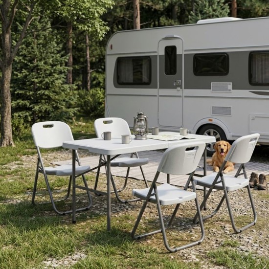 Τραπέζι catering - συνεδρίου Capri  πτυσσόμενο - βαλίτσα χρώμα λευκό του πάγου 120x60x74εκ.