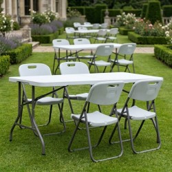 Τραπέζι catering - συνεδρίου Capri  πτυσσόμενο - βαλίτσα χρώμα λευκό του πάγου 152x70x74εκ.