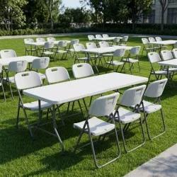 Τραπέζι catering - συνεδρίου Capri  πτυσσόμενο - βαλίτσα χρώμα λευκό του πάγου 183x76x74εκ.