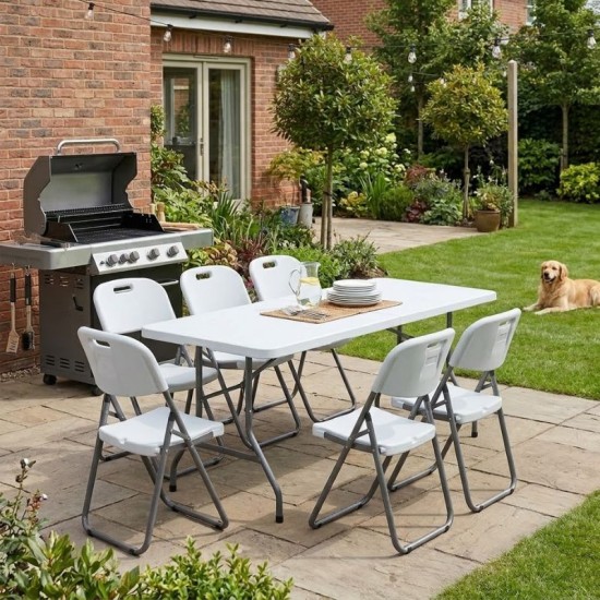 Τραπέζι catering - συνεδρίου Capri  πτυσσόμενο - βαλίτσα χρώμα λευκό του πάγου 183x76x74εκ.