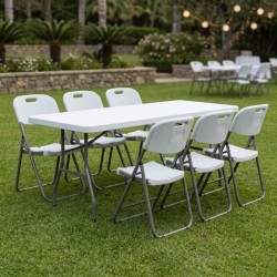 Τραπέζι catering - συνεδρίου Capri  πτυσσόμενο - μονοκόμματη επιφάνεια χρώμα λευκό του πάγου 183x76x74εκ.