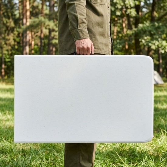 Τραπέζι catering - συνεδρίου Capri  πτυσσόμενο - μονοκόμματη επιφάνεια χρώμα λευκό του πάγου 198x90x74εκ.