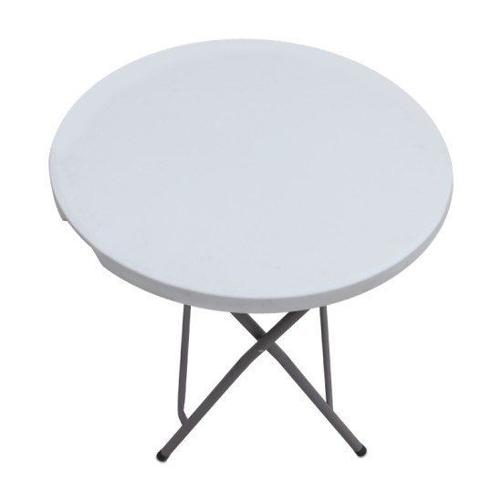 Τραπέζι catering - συνεδρίου Capri  πτυσσόμενο - στρογγυλό μονοκόμματη επιφάνεια χρώμα λευκό του πάγου Ø80x74εκ.